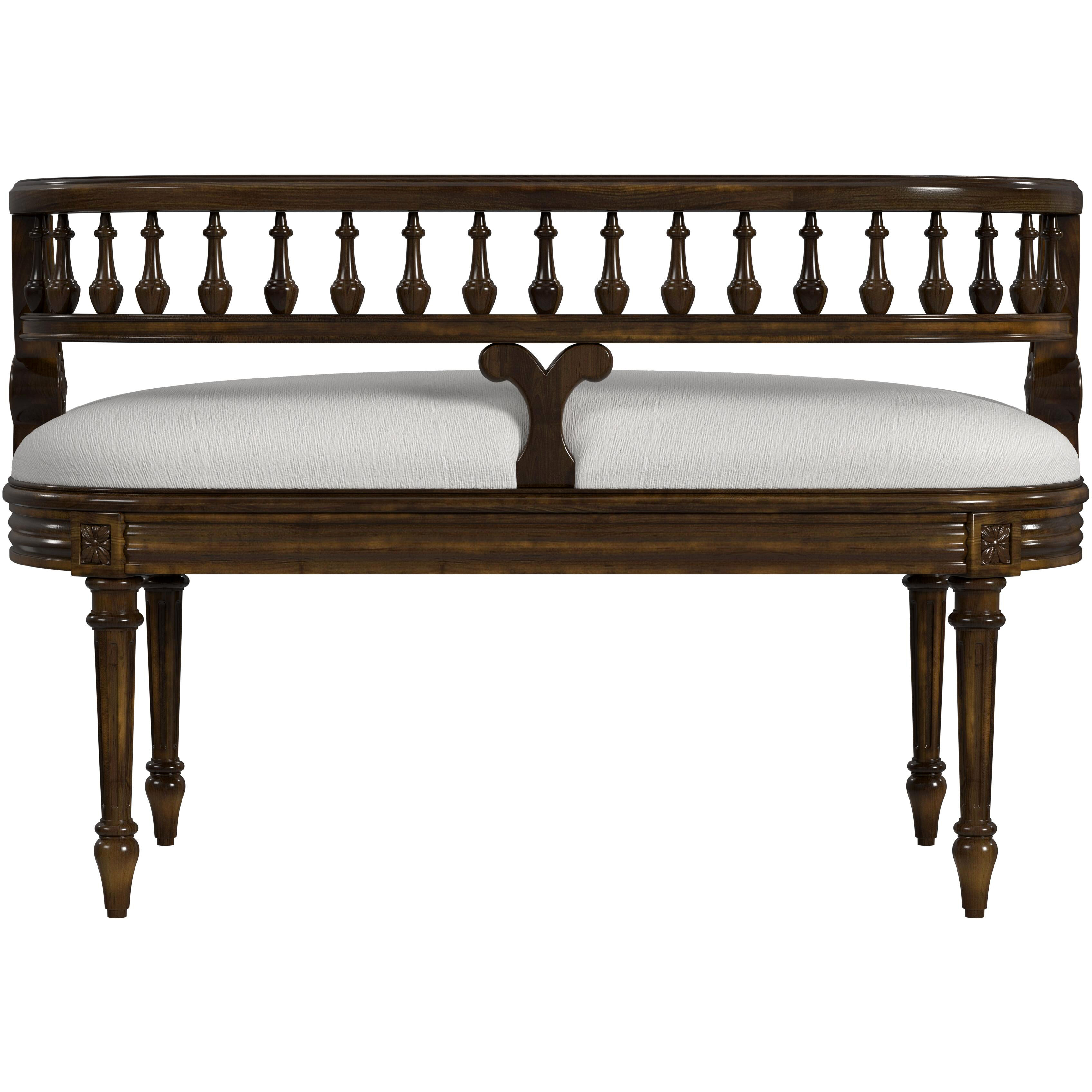 Hathaway 37" Upholstered Bench in Antique Cherry