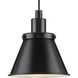 Hinton 1 Light 8.25 inch Matte Black Mini-Pendant Ceiling Light