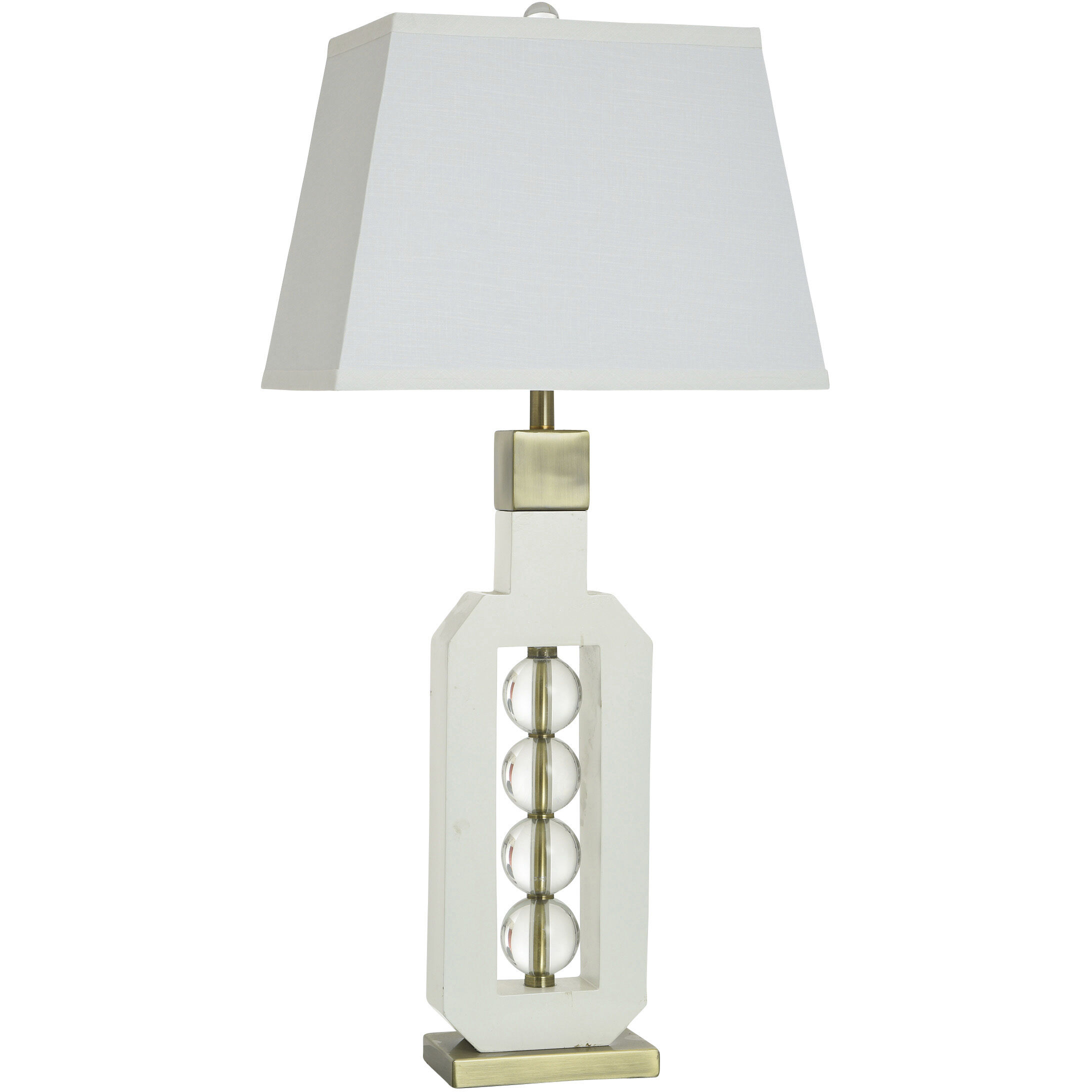Cameron 39.5 inch 100.00 watt White and Gold and Clear Table Lamp Portable Light