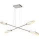 Rock Crystal LED Beige Silver Linear Multi-Pendant Ceiling Light in 3000K LED, Amber, Double Moda