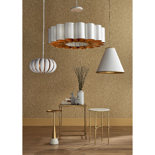 Pierrepont 1 Light 22 inch Painted Gesso White/Contemporary Gold Leaf Pendant Ceiling Light, Large