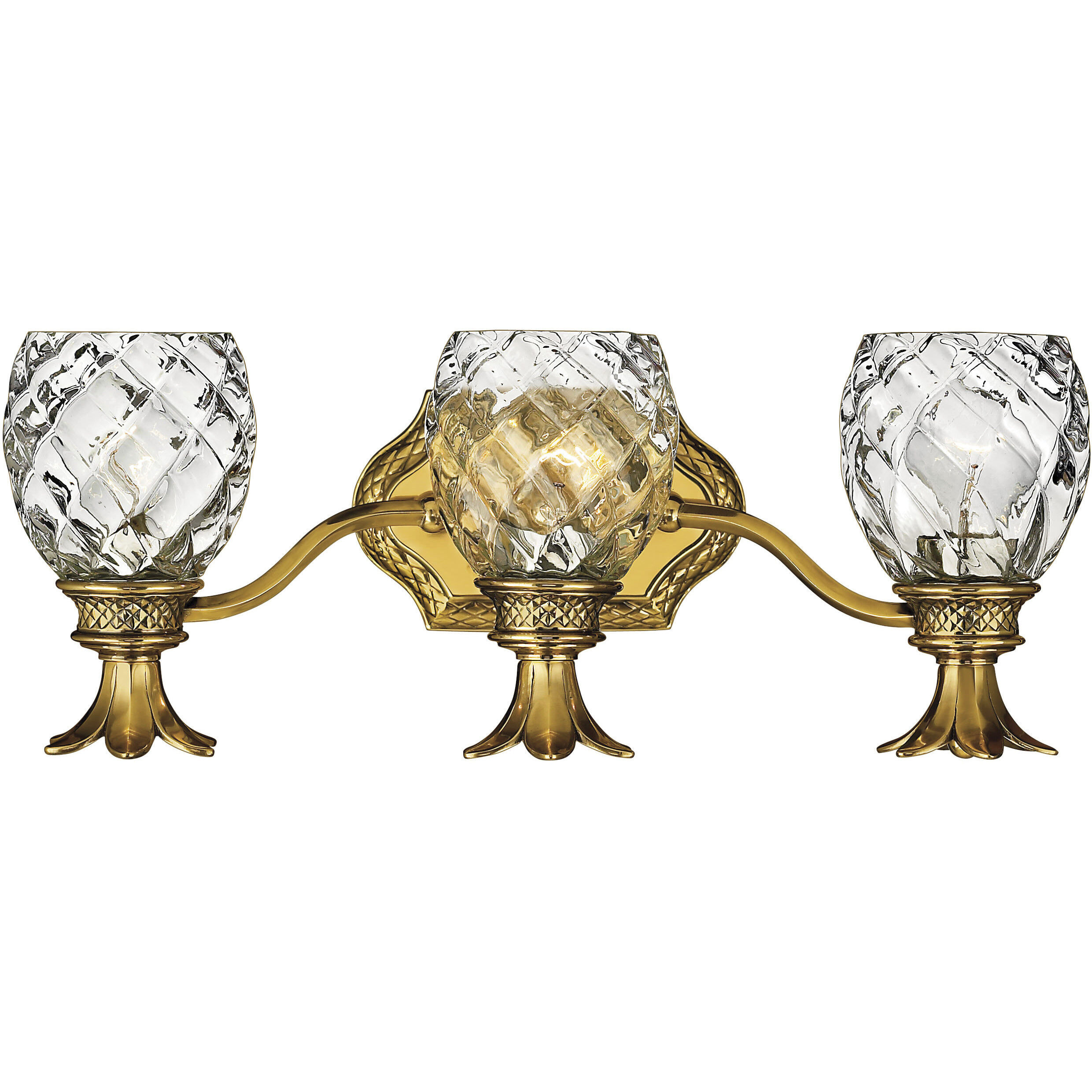 Plantation 3 Light 21 inch Burnished Brass Vanity Light Wall Light