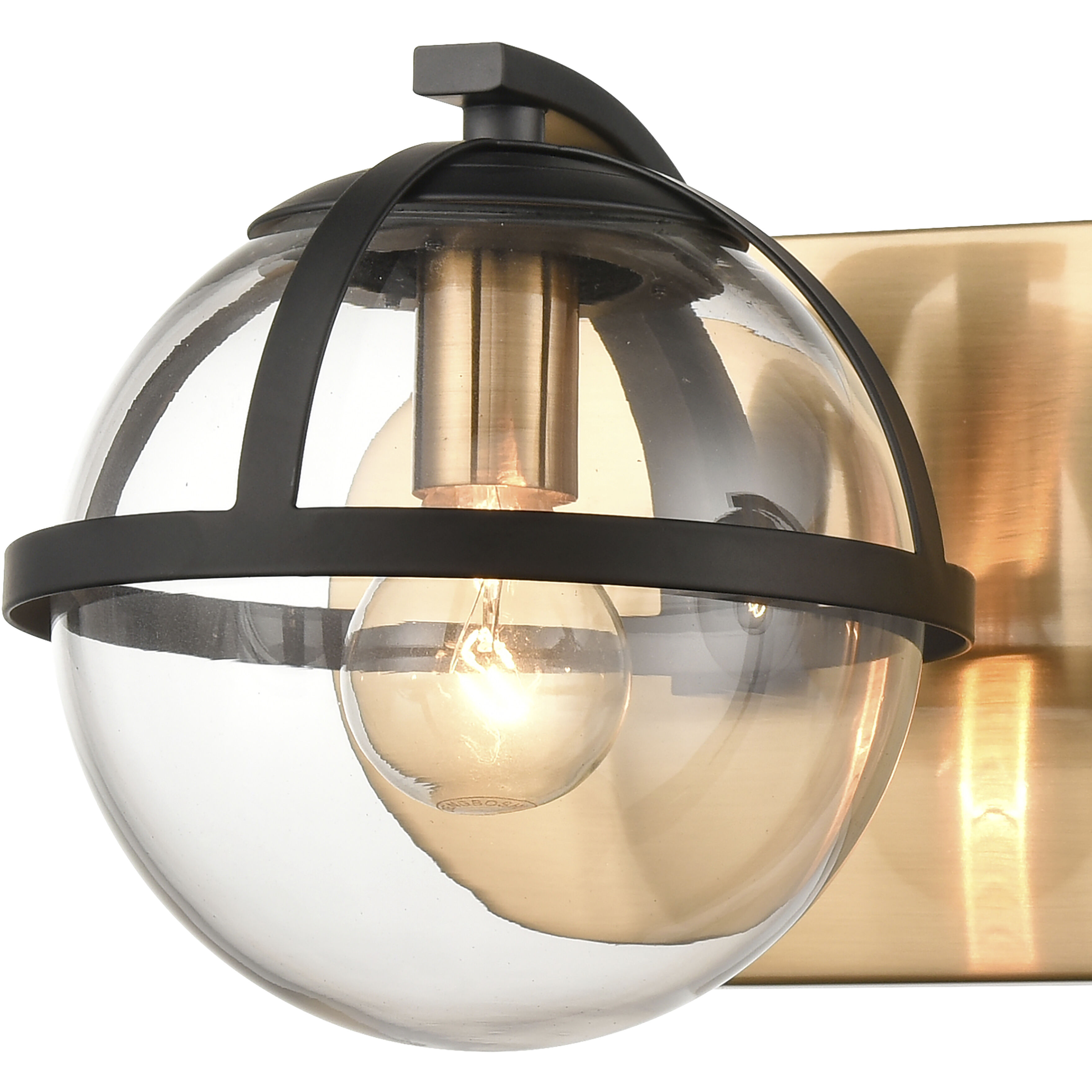 Davenay Vanity Light Wall Light in Satin Brass with Matte Black