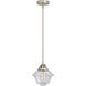 Nouveau 2 Oxford 1 Light 7.5 inch Brushed Satin Nickel Mini Pendant Ceiling Light in Incandescent, Seedy