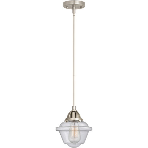 Nouveau 2 Oxford 1 Light 7.5 inch Brushed Satin Nickel Mini Pendant Ceiling Light in Incandescent, Seedy
