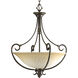 Kensington 3 Light 22 inch Forged Bronze Hall & Foyer Ceiling Light in Frosted Caramel Swirl