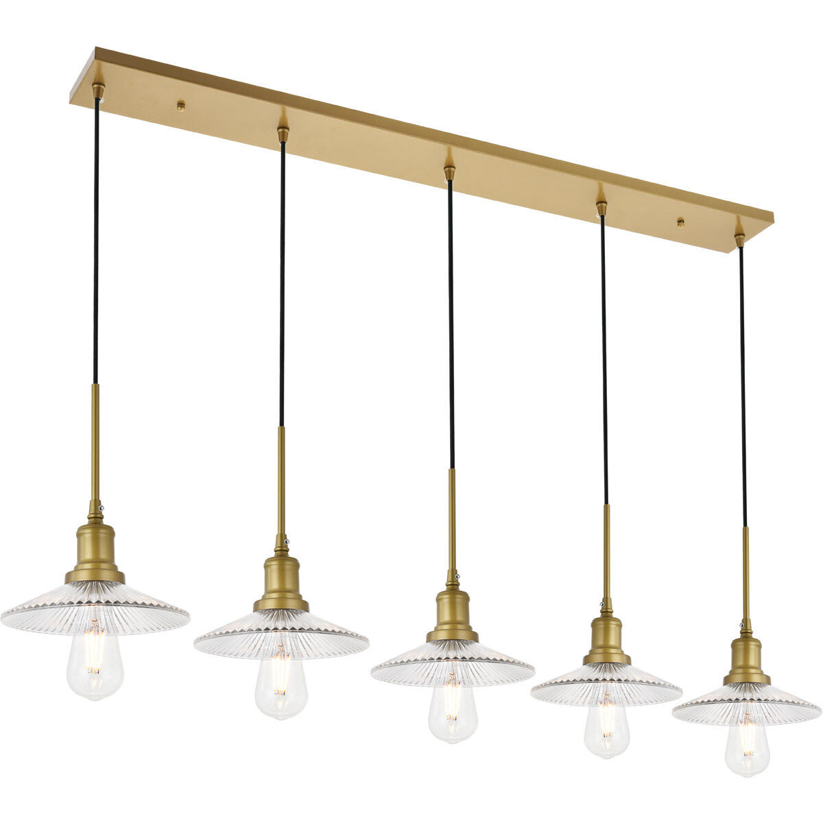 Waltz 5 Light 49 inch Brass Pendant Ceiling Light