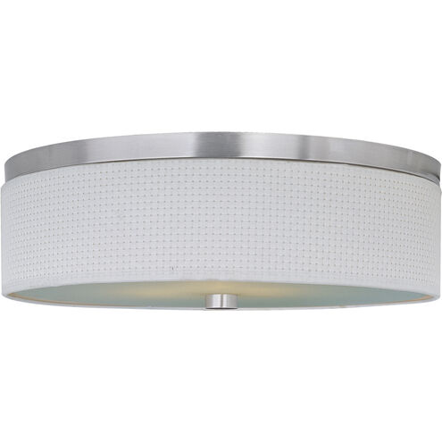 Elements 3 Light 20 inch Satin Nickel Flush Mount Ceiling Light in White Weave