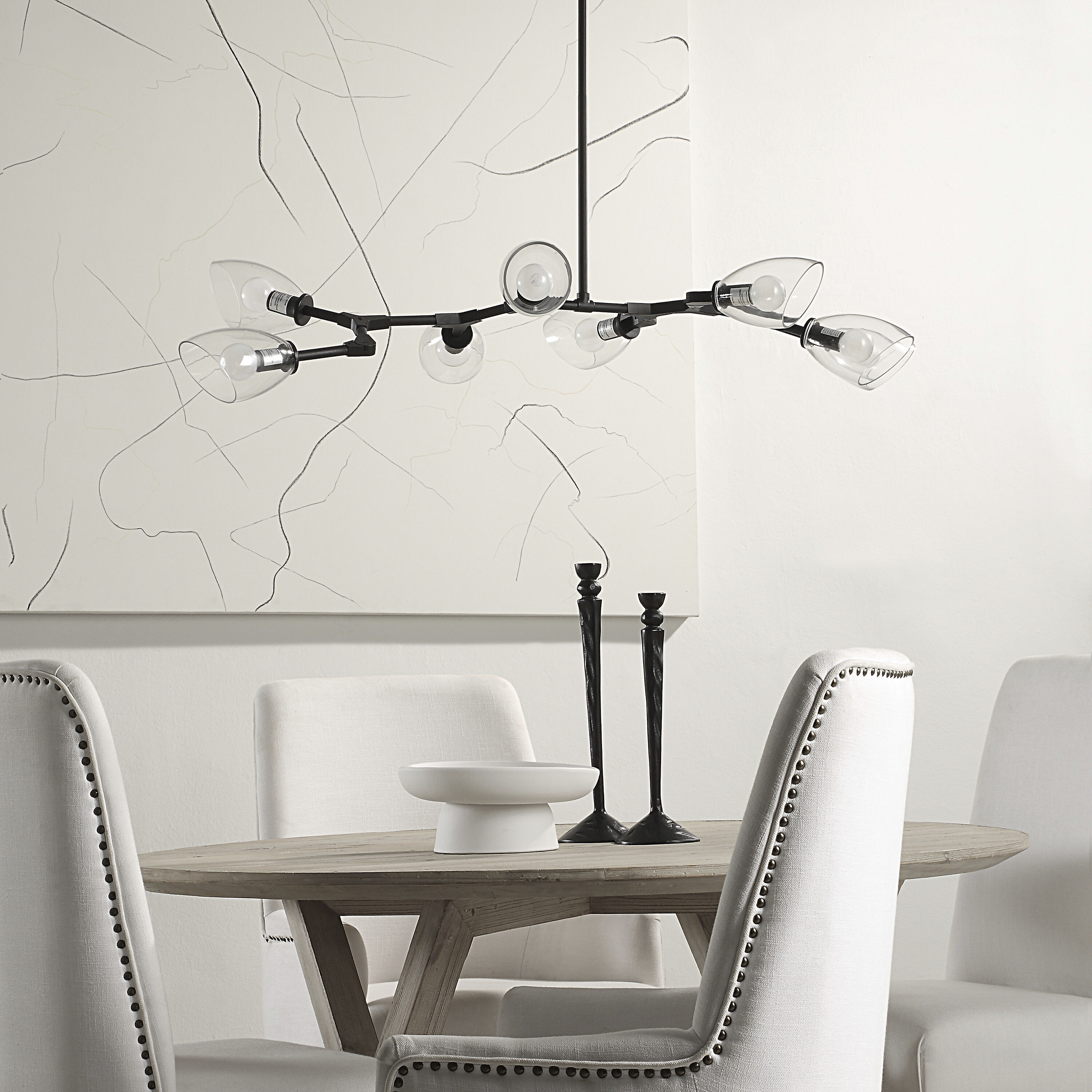 Camino LED 54 inch Matte Black Chandelier Ceiling Light