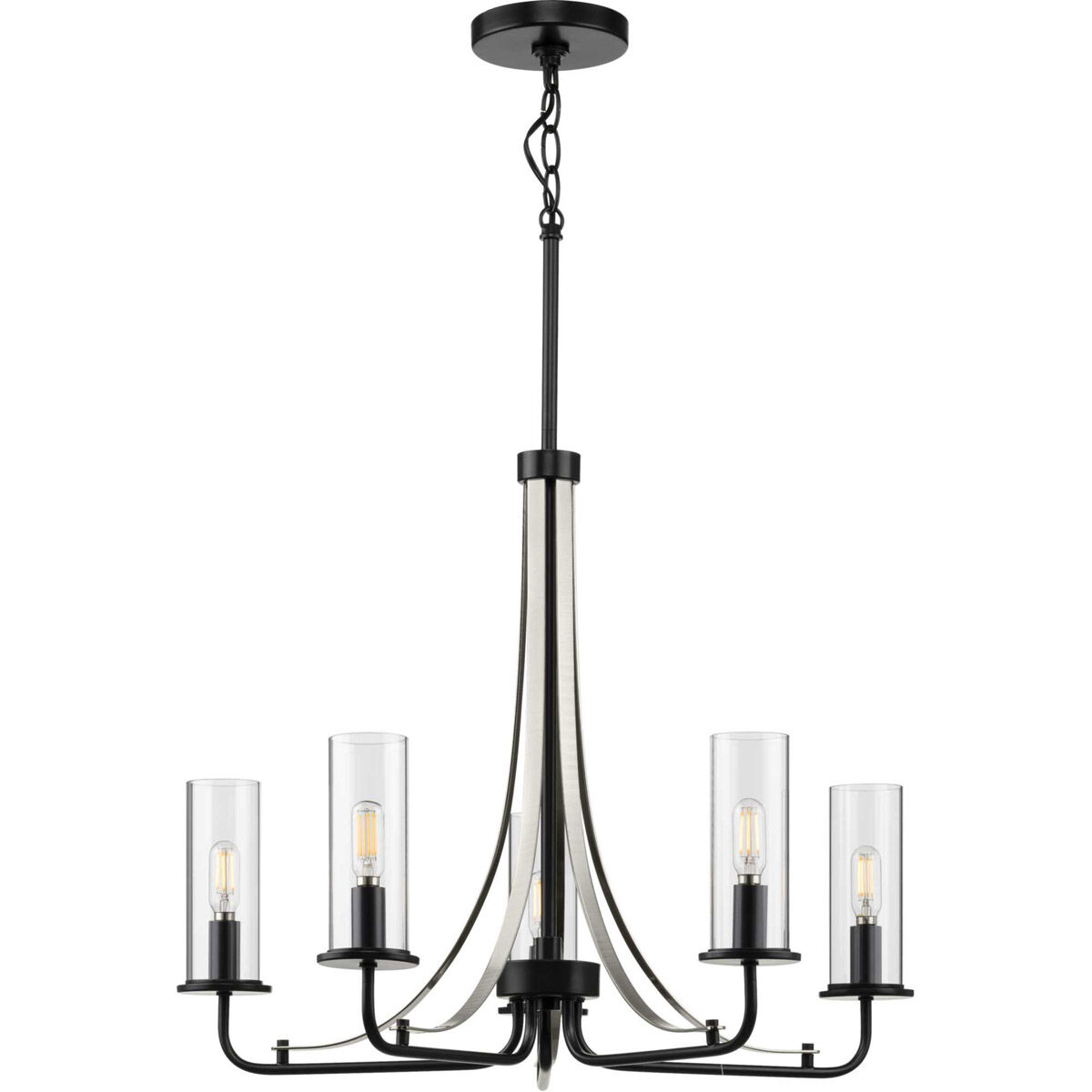 Riley 5 Light 24 inch Matte Black Chandelier Ceiling Light