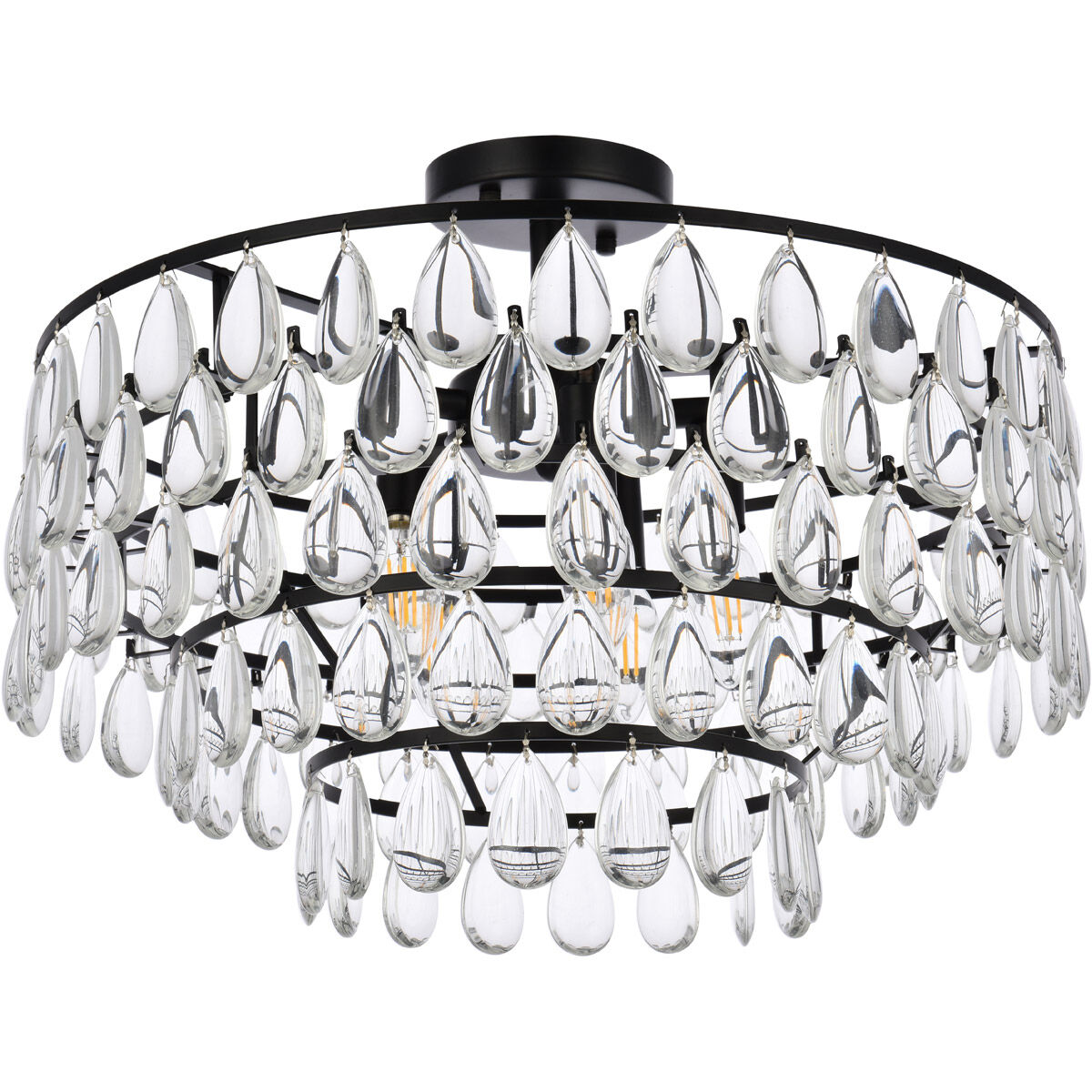 Mila 5 Light 20 inch Black Flush Mount Ceiling Light