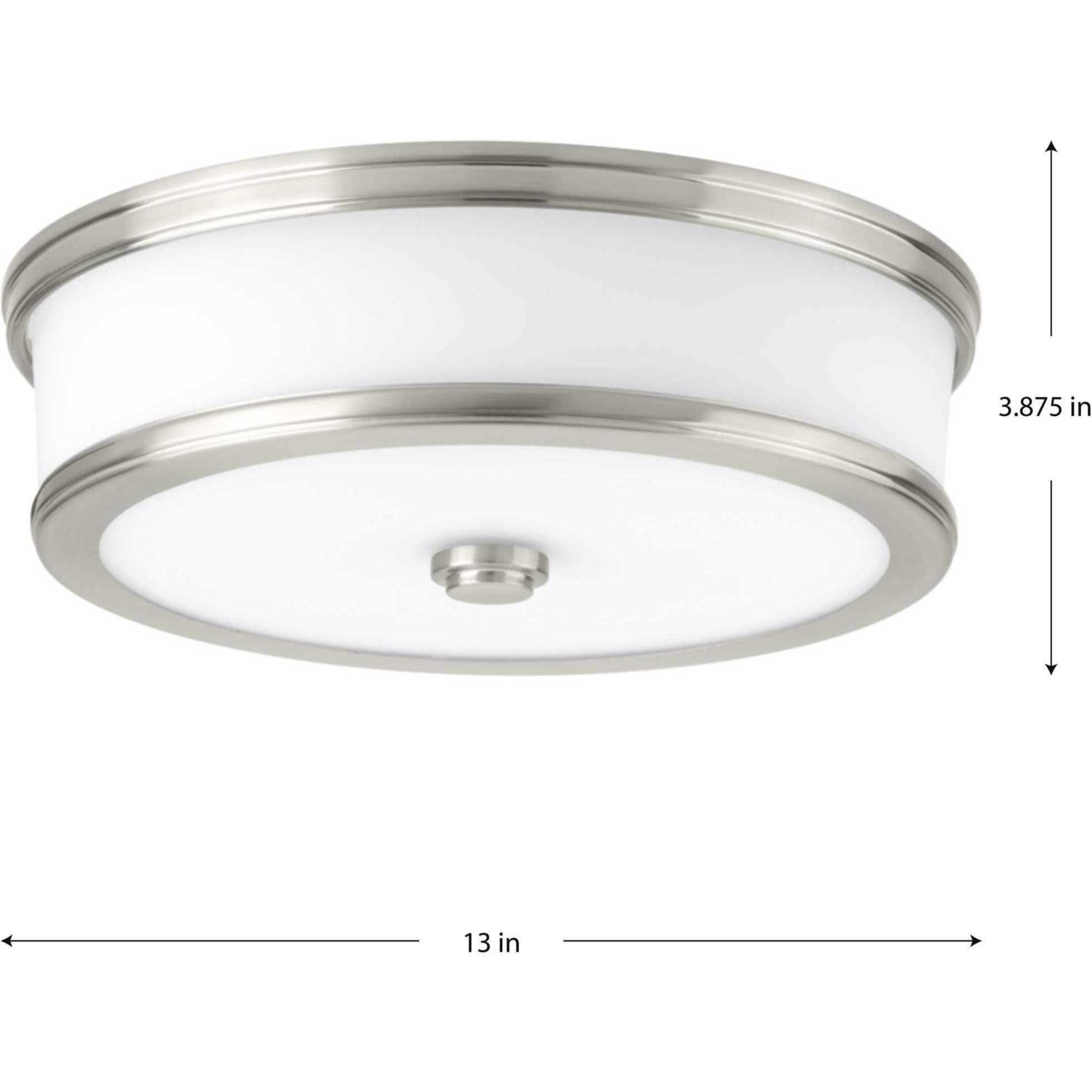 Green Ave LED 13 inch Brushed Nickel Flush Mount Ceiling Light, Progress LED