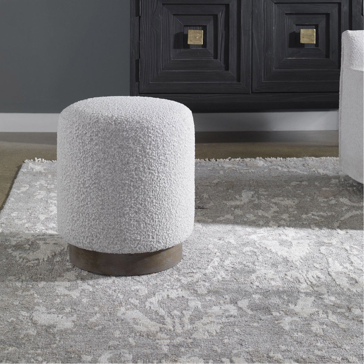 White upholstered ottoman sale