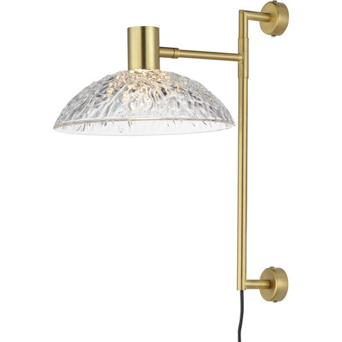 Metropolis LED 10 inch Satin Brass Pin Up Wall Sconce Wall Light