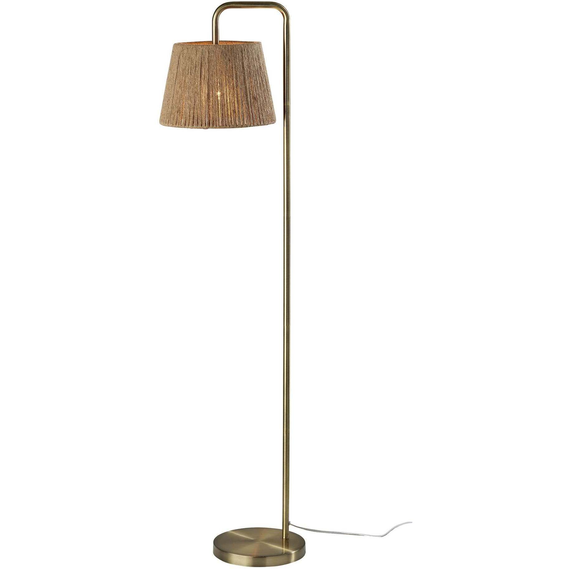 Tahoma 59 inch 100.00 watt Antique Brass Floor Lamp Portable Light, Simplee Adesso