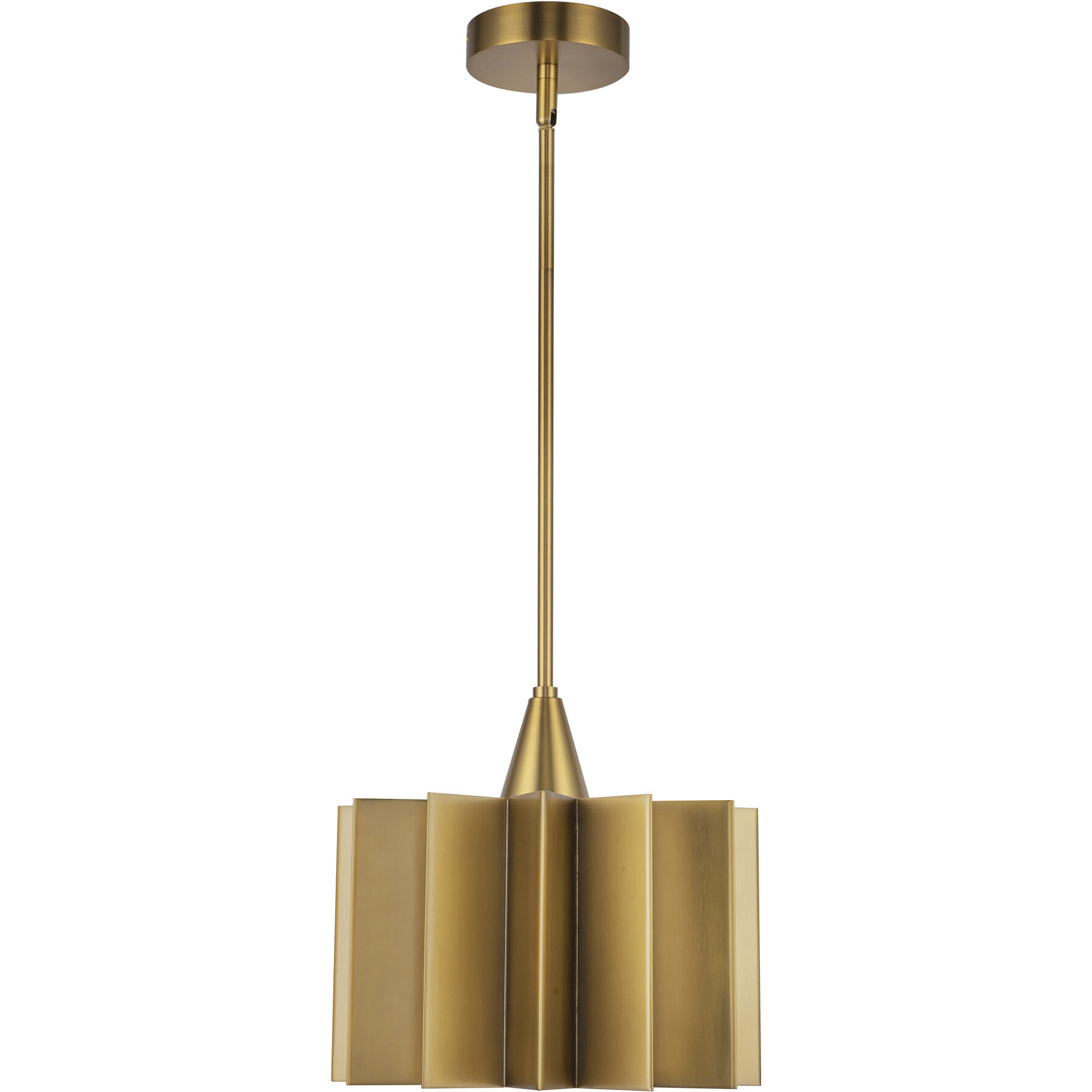 Alora Mood Plisse Pendant Ceiling Light in Aged Gold