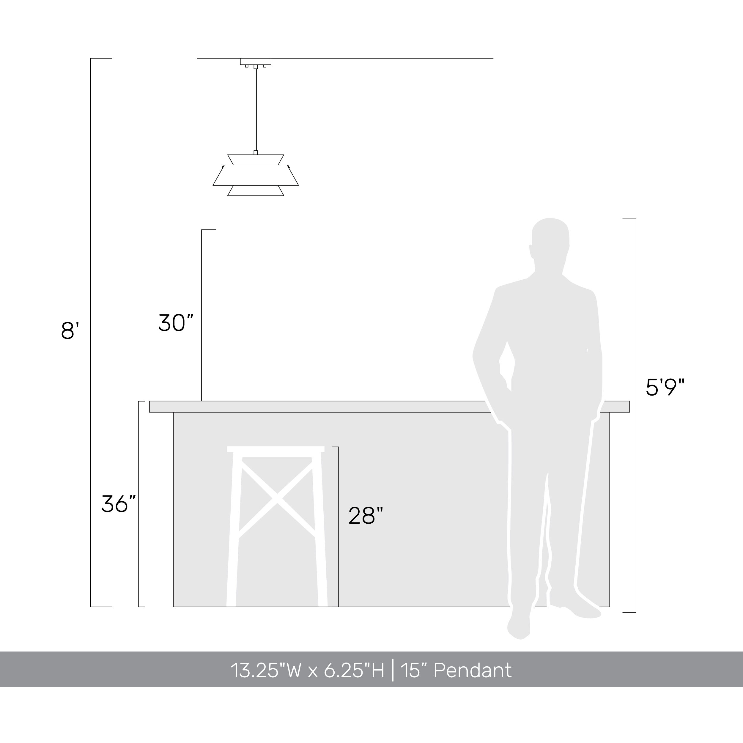 Yep Aalto 1 Light 13.25 inch Dark Walnut-Light Walnut Pendant Ceiling Light