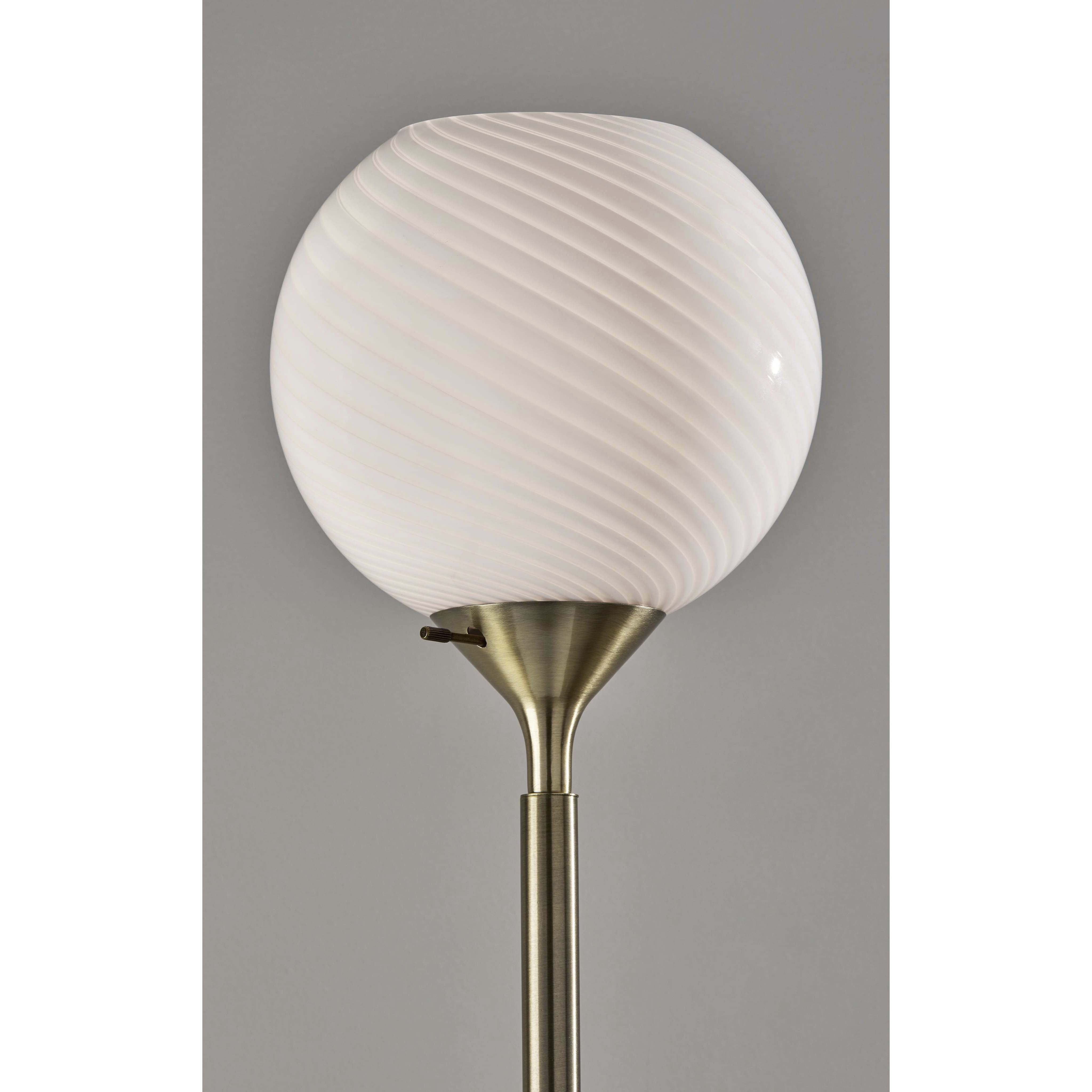 Swirl 73.75 inch 60.00 watt Antique Brass Torchiere Portable Light