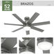 Brazos 52 inch Matte Silver Outdoor Ceiling Fan