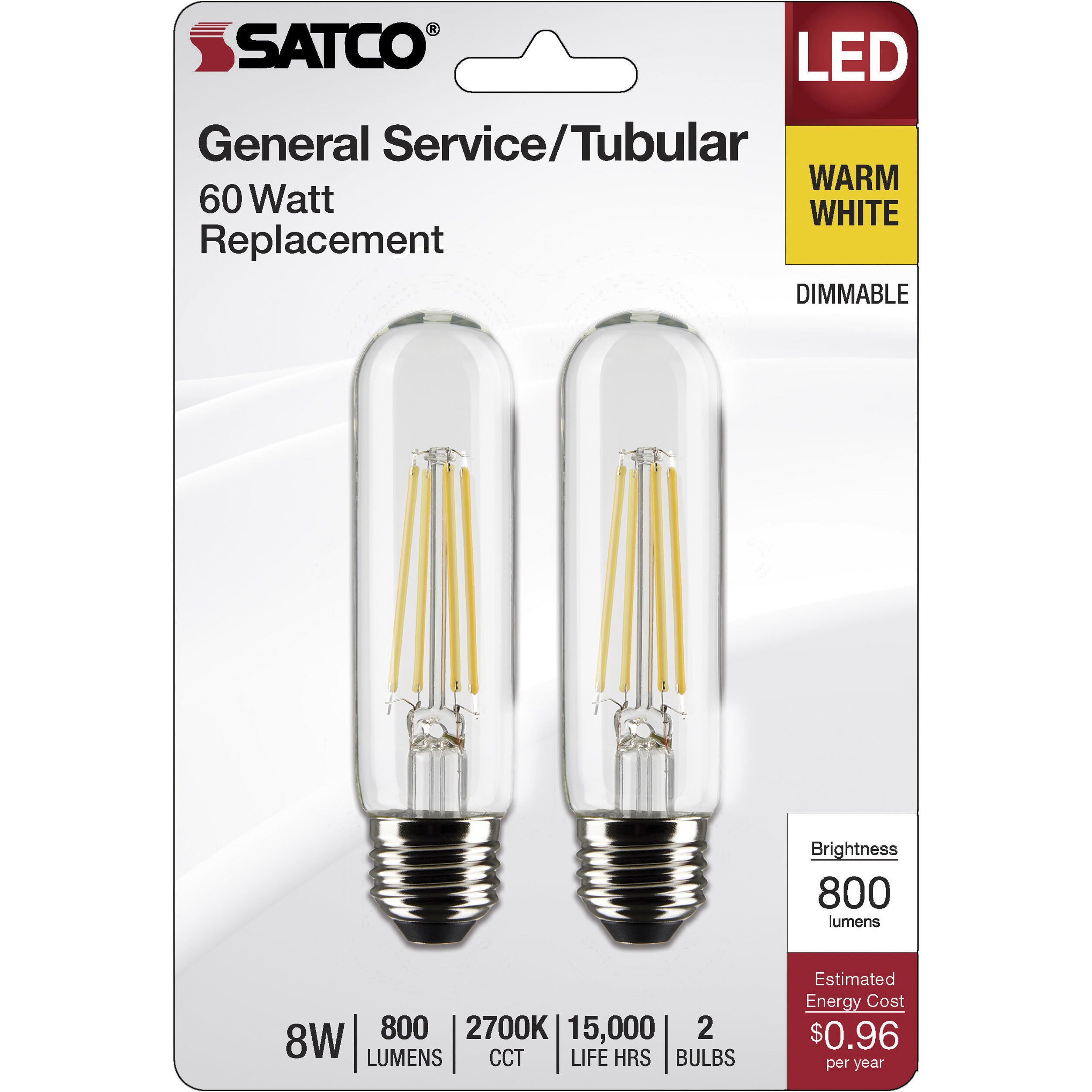 Lumos LED Medium 8 watt 120 2700K LED Filament, LED Filament