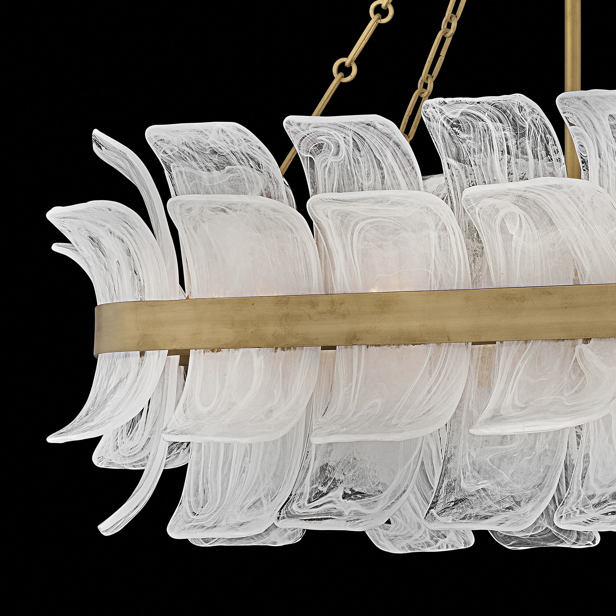 Fleur 10 Light 48 inch Burnished Gold Linear Pendant Ceiling Light