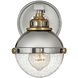 Fletcher 1 Light 7.75 inch Polished Nickel with Heritage Brass Vanity Light Wall Light