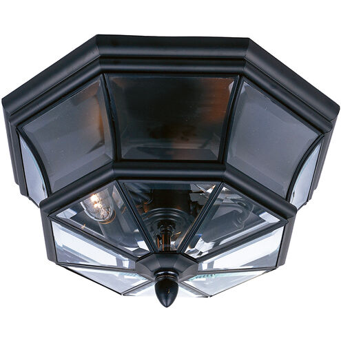 Newbury 3 Light 15 inch Mystic Black Outdoor Semi-Flush Mount