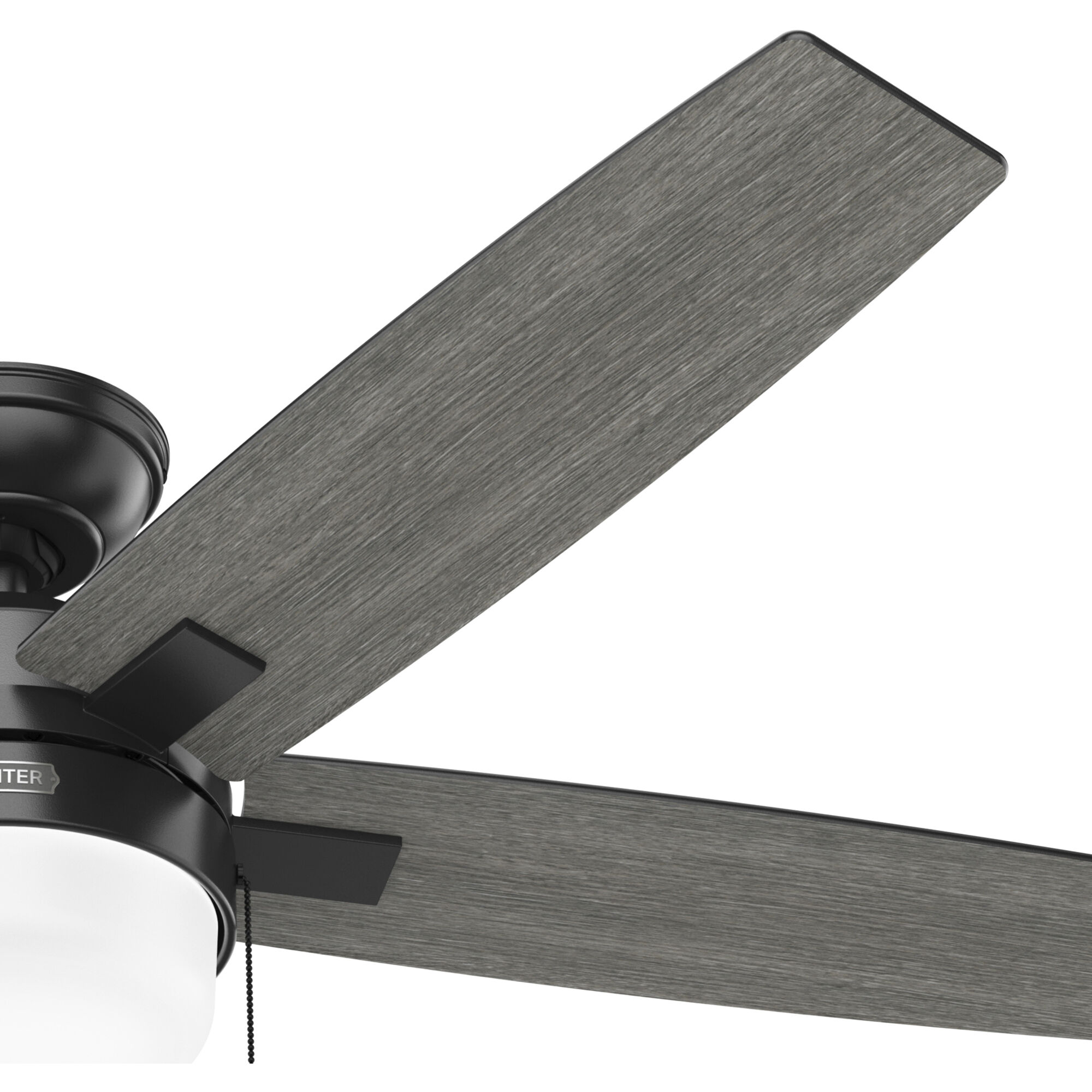 Anisten 52 inch Matte Black with Matte Black/Dark Gray Oak Blades Ceiling Fan
