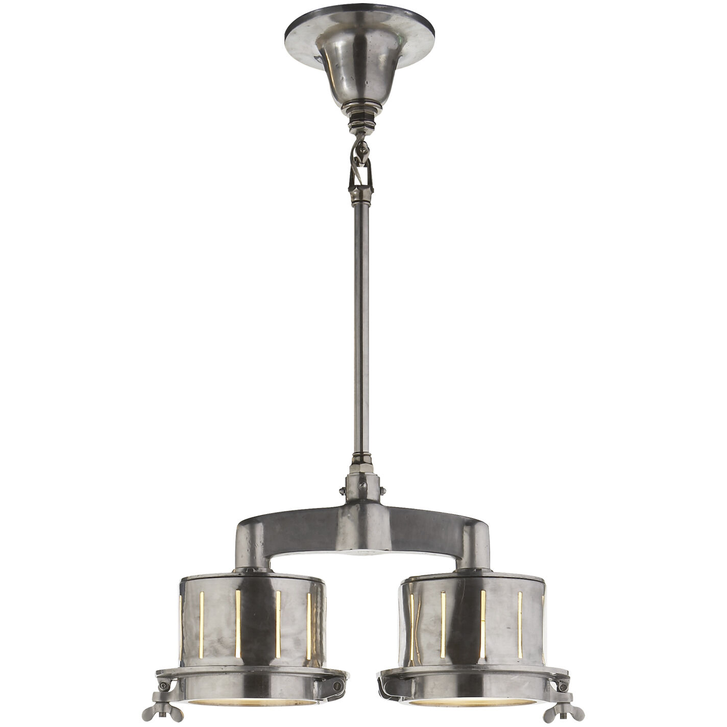 Thomas O'Brien Knockout 2 Light 20 inch Polished Aluminum Double Bar Pendant Ceiling Light