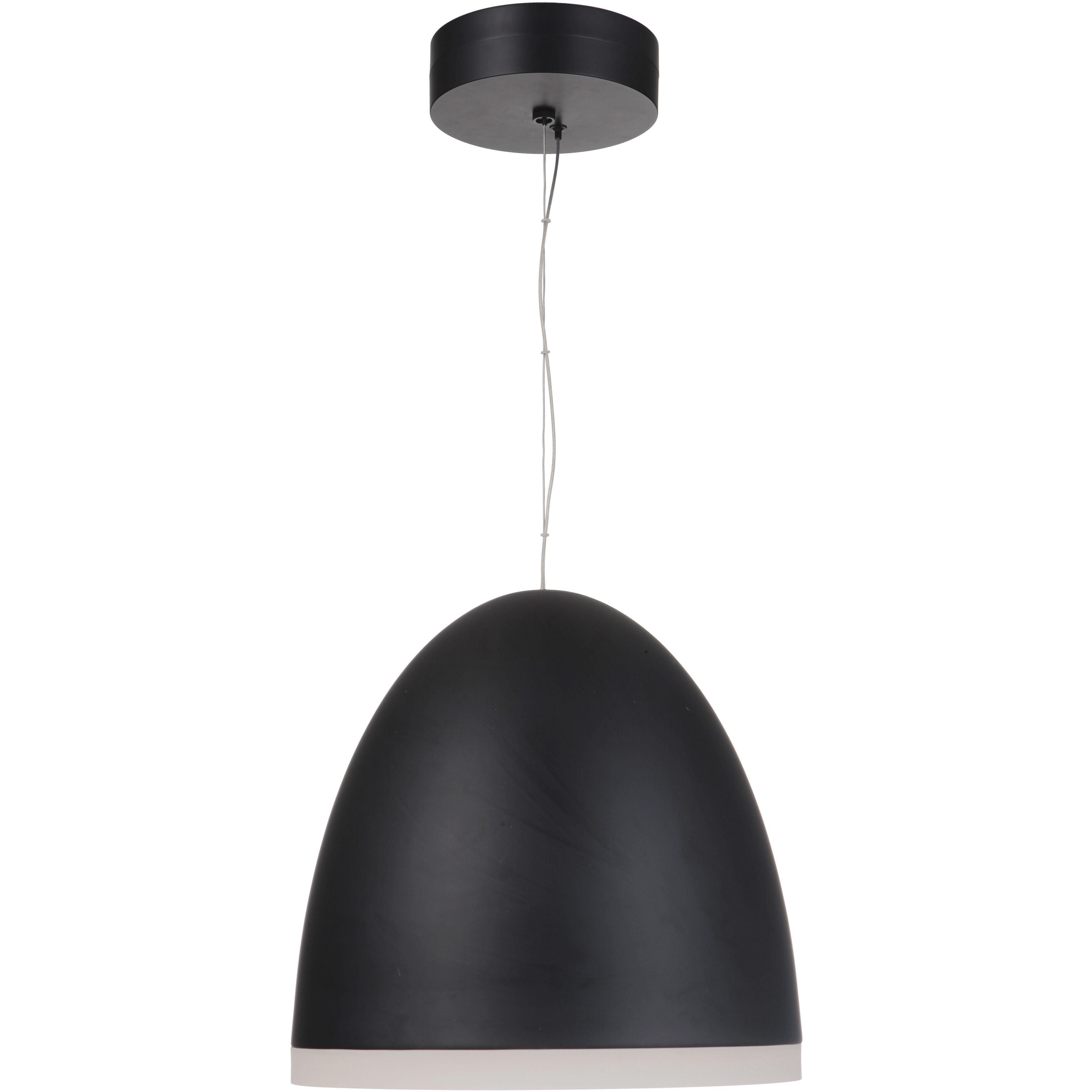 Studio LED 15.7 inch Flat Black Dome Pendant Ceiling Light