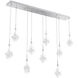 Blossom LED Classic Silver Linear Pendant Ceiling Light in 3000K LED, Multi-Port