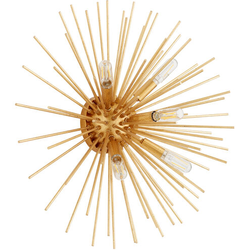 Electra 5 Light 20 inch Gold Leaf Flush Mount Ceiling Light