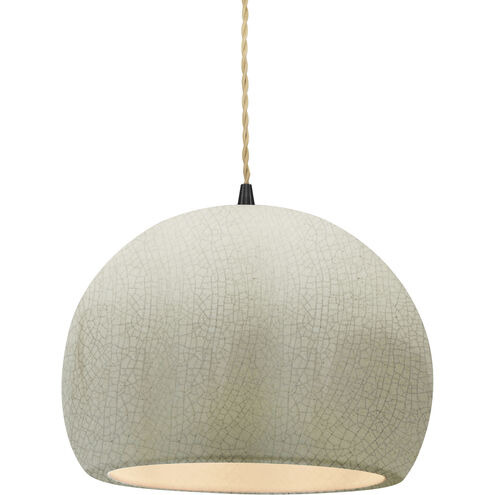Radiance 1 Light 10 inch White Crackle and Matte Black Pendant Ceiling Light