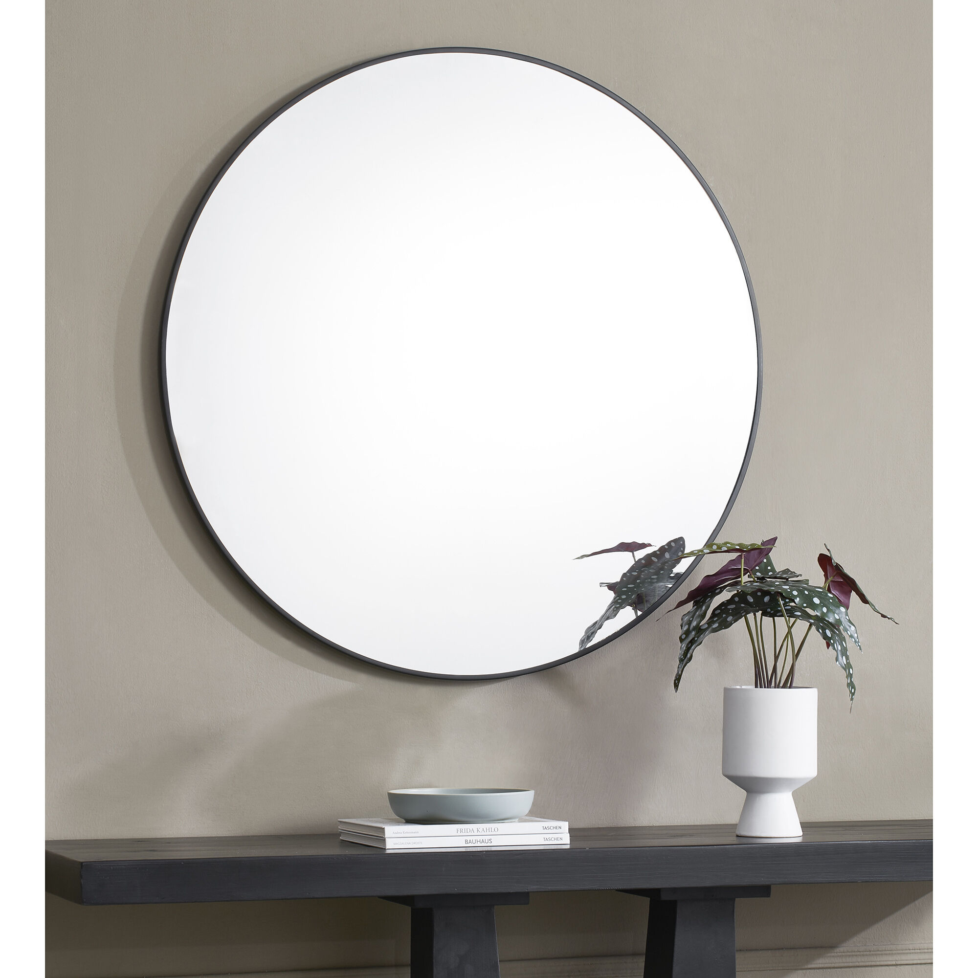 Posadas 36 X 36 inch Matte Black and Clear Mirror
