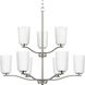 Adley 9 Light 28 inch Brushed Nickel Chandelier Ceiling Light