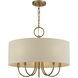 Bellingham 5 Light 22 inch Antique Gold Leaf Pendant Chandelier Ceiling Light