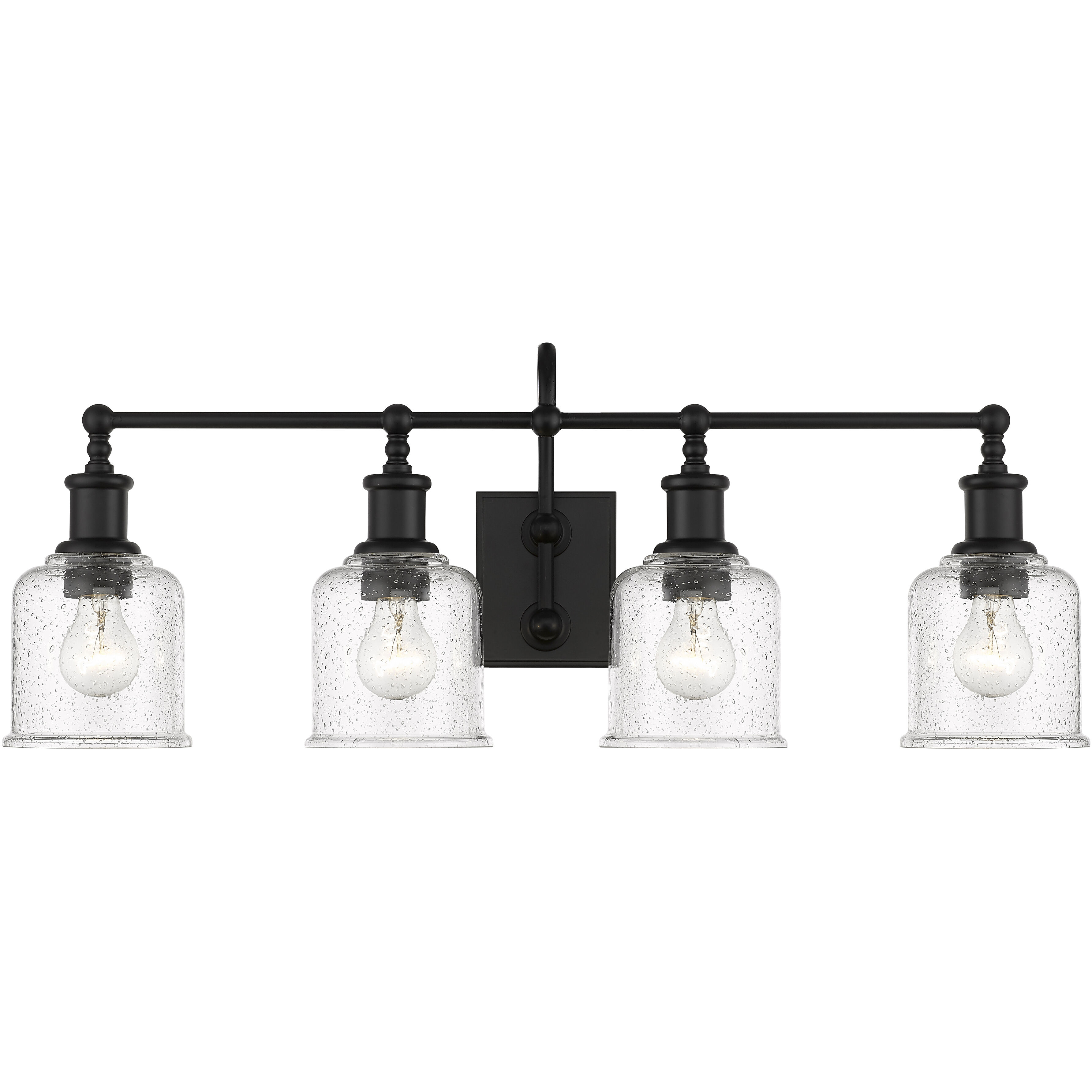 Bryant 4 Light 32 inch Matte Black Vanity Wall Light