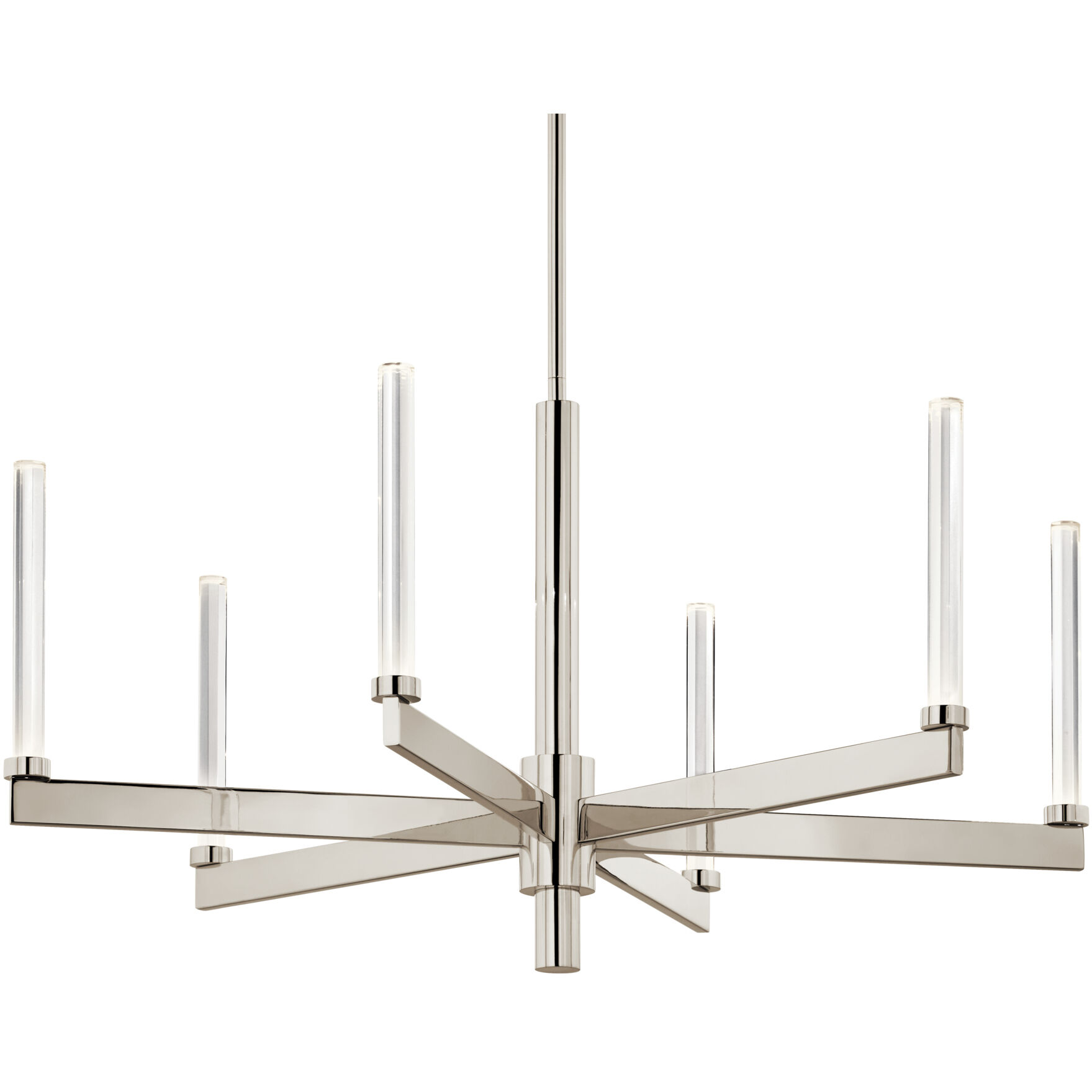 Sycara LED Polished Nickel Chandelier Ceiling Light, 1 Tier Medium