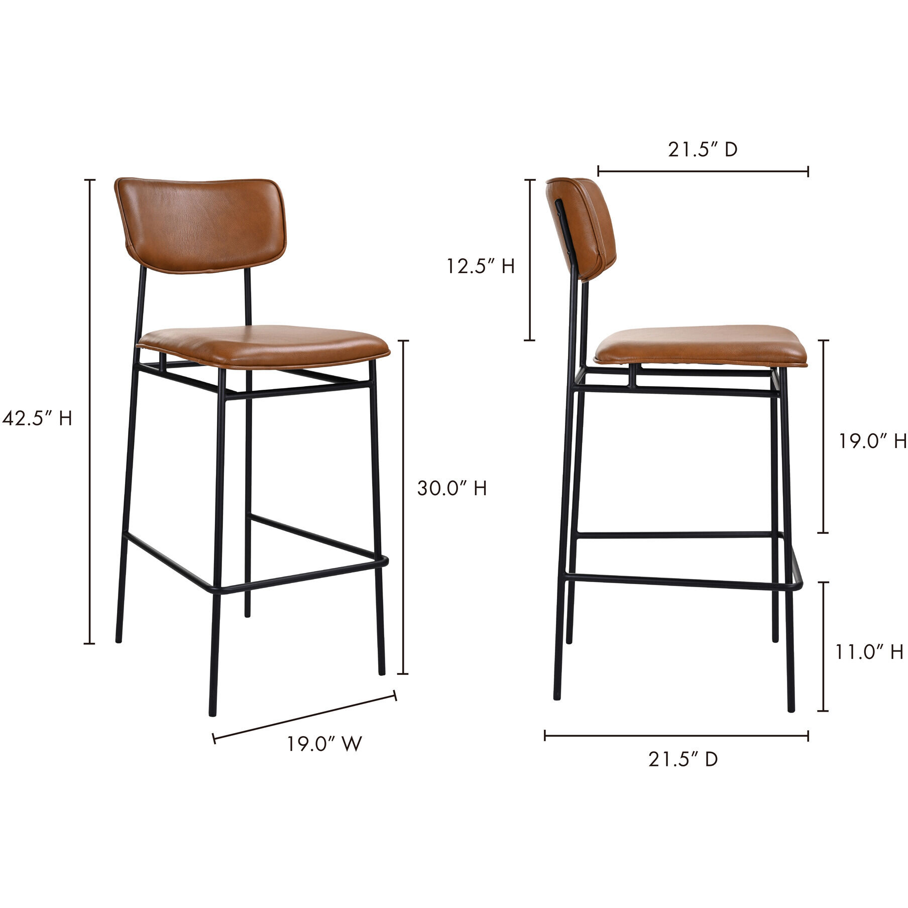 Sailor 43 inch Brown Barstool