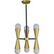 Equinox 6 Light 13 inch Polished Nickel with Matte Black Accents Mini Chandelier Ceiling Light