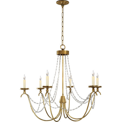 Chapman & Myers Marigot 6 Light 33 inch Antique-Burnished Brass Chandelier Ceiling Light, Medium