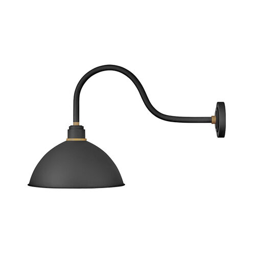 Foundry Dome 1 Light 20 inch Textured Black/Brass, Textured Black Outdoor Wall Mount