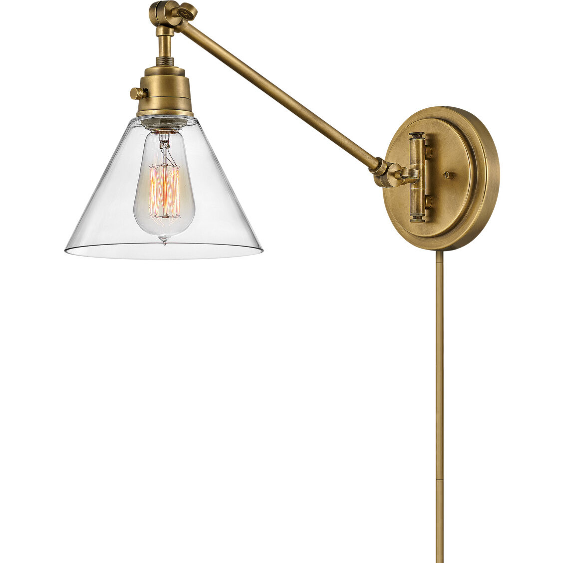 Arti 1 Light 7.75 inch Heritage Brass Indoor Wall Sconce Wall Light in Heritage Brass / Clear