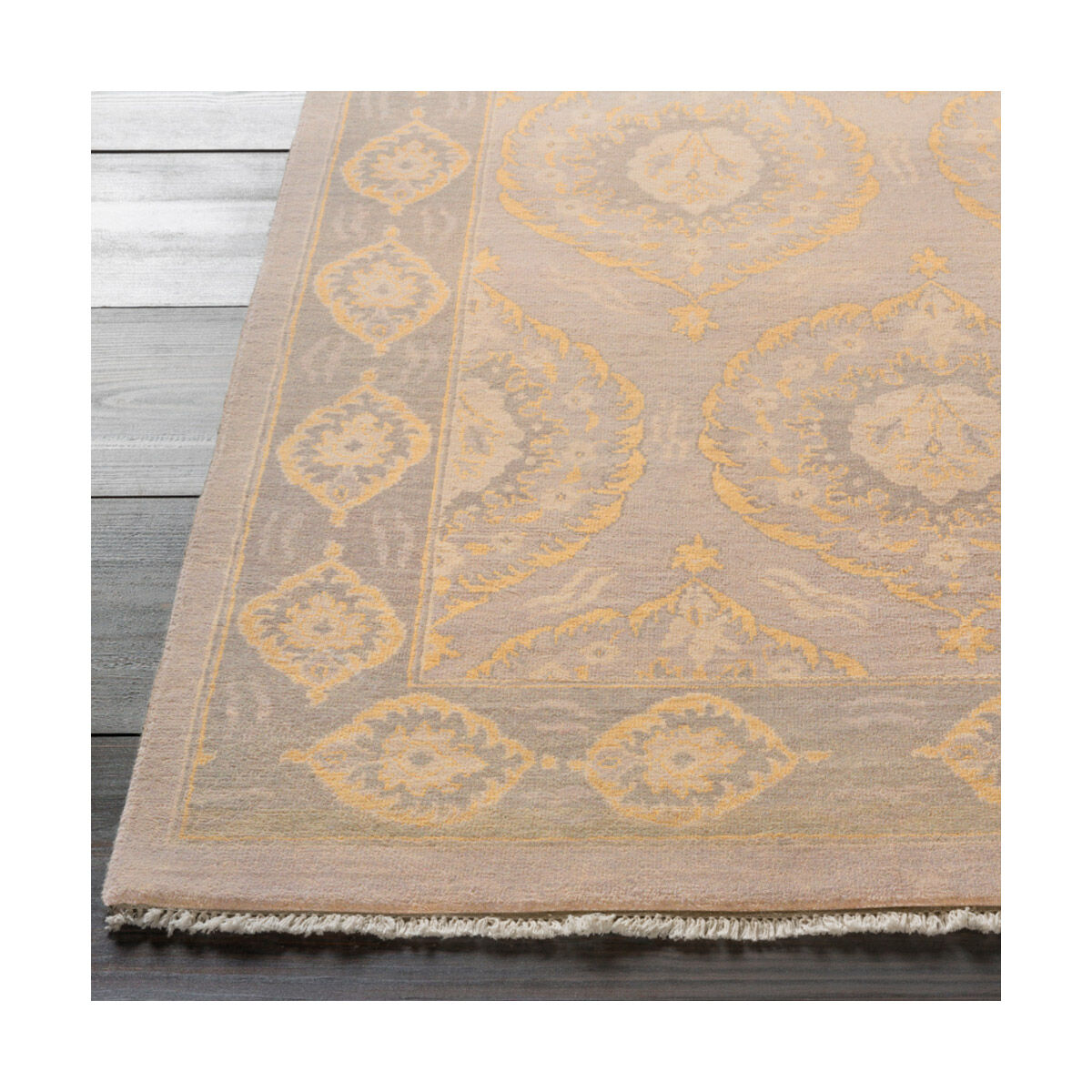 Mar 36 X 24 inch Neutral and Brown Area Rug, Wool
