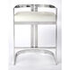 Butler Loft Bravo Silver & White Faux Leather 28 inch Nickel Plated Barstool