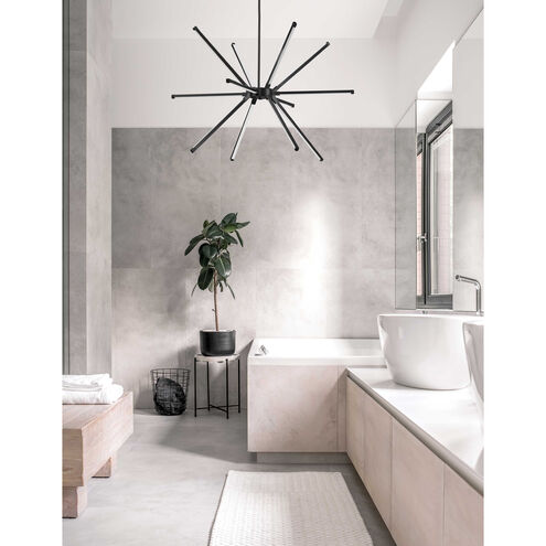 Array LED 31.5 inch Matte Black Chandelier Ceiling Light