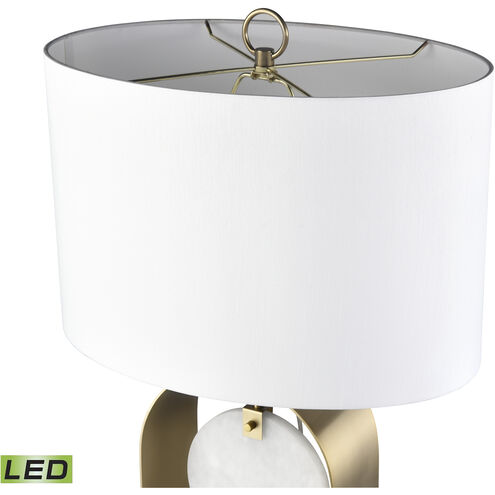 Farwell 33.5 inch 9.00 watt Honey Brass with White Table Lamp Portable Light