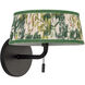 Alora Mood Scout 2 Light 8.13 inch Matte Black and Green Linen Wall/Vanity Light Wall Light