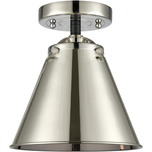 Nouveau Appalachian LED 8 inch Black Polished Nickel Semi-Flush Mount Ceiling Light, Nouveau