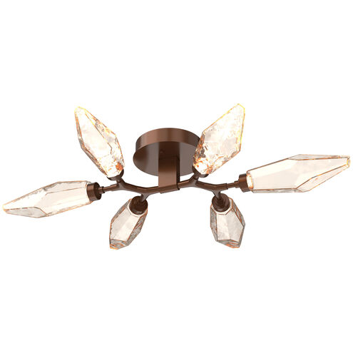 Rock Crystal Flush Mount Ceiling Light in Metallic Beige Silver, Chilled Amber, 2700K LED